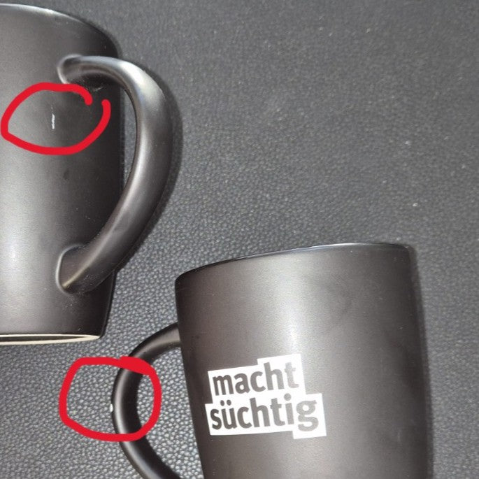 Kaffeebecher "machtsüchtig": 2. Wahl - Mängelexemplar